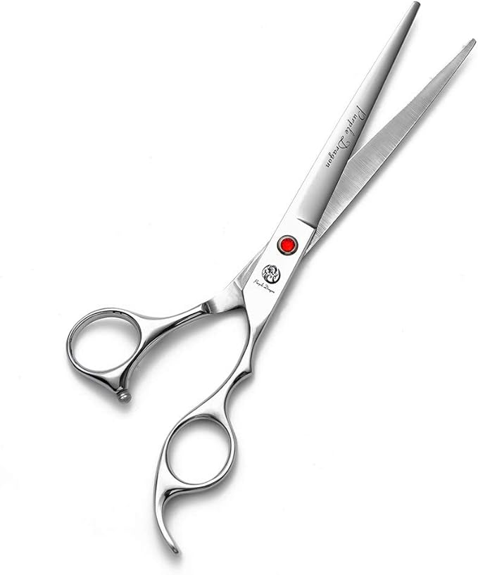 Purple Dragon 4“/5"/5.5"/6"/6.5"/7"/7.5"/8"/9"/10" Sharp Edge Salon Hair Cutting Shears - Pet/Dog Grooming Scissors with Bag - Perfect for Barber or Pet Groomer