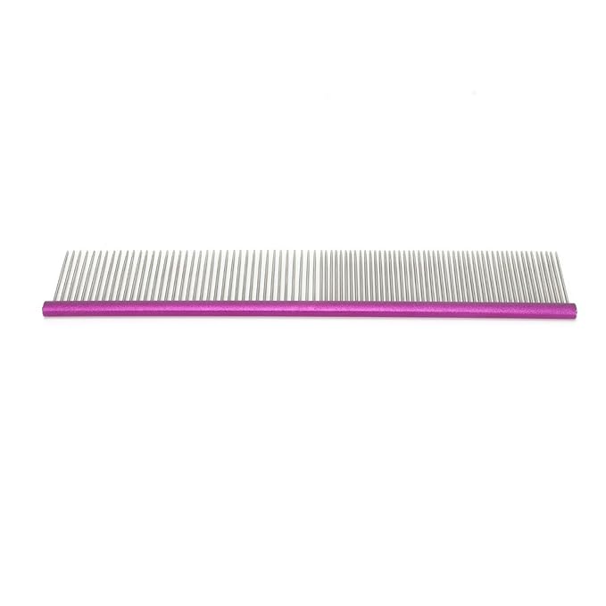 Greyhound Comb For Dogs, Metal Comb For Dogs Metal Dog Comb Cat Comb For Removing and Knots Dog Combs with Rounded Ends Grooming Tool For Long Short Haired Dog (Purple
