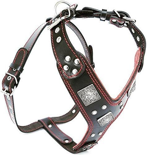 Bestia EROS Black Big Dog Chest Plate Leather Harness. Padded. Handmade in Europe!