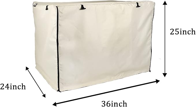 Medibot Dog Crate Cover 48 inch - Double Door, Dog Kennel Indoor, Waterproof Dog Kennel Cover with Air Vent Window, for Indoor/Outdoor Most Wire Dog Crate(Beige)