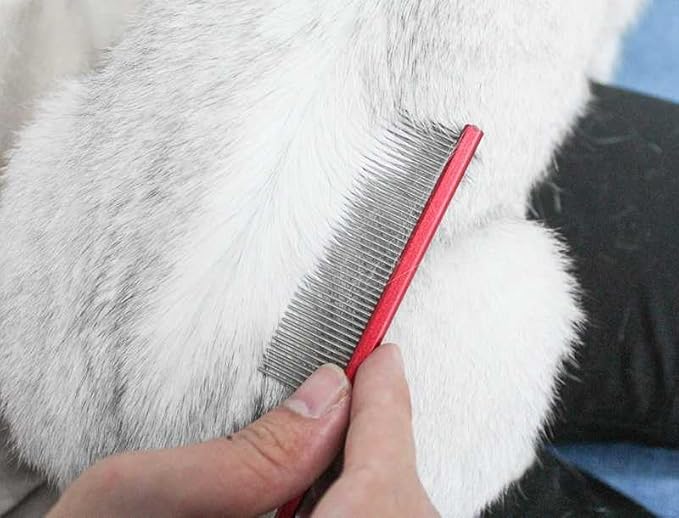 Pet Grooming Comb Rat Tail Comb Cat Hair Trimmer Combs Dog Hairstyle Comb Float Hair Removal Dematting for Cat Dogs Cat Comb Dog Comb Rounded Ends Pet Hair Comb for Home Grooming (One Size,red 5)