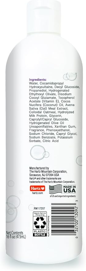 New! Hartz True Coat Short & Smooth Coat Specific Dog Shampoo, Soothes & Shines with Oat Milk, Coconut Oil & Vitamin E