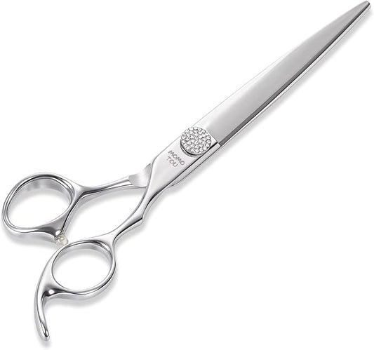 Professional Straight Dog Grooming Scissors with Simulation Diamond 440C Stainless Steel Polished Pet Cat Hair Cutting Shears for Groomers and Home users 8''