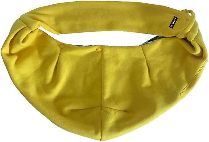 Leconpet Dog Sling Carrier Shoulder Bag for Pets with Mobile Phone Pocket Safety Buckle Security Lock, Suitable for Puppy, Small Dogs, and Cats for Outdoor Travel (Yellow)