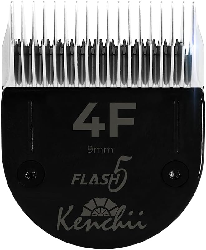 Kenchii Professional Dog Clipper Blade Flash 5 Pet Hair Clipper - Detachable Stainless Steel Blades for Dog Grooming - Hair Clippers & Accessories Pet Shaving Blades. (KEFB5-4F)