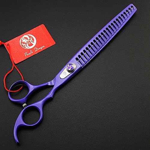 Purple Dragon 8.0 inch Professional Pet Grooming Scissors - Dog Chunker Shears - Adult Animal Thinning Hair Shears for Pet Groomer or Family DIY (Purple)