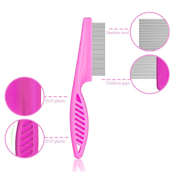 SKYPIA 5 Pcs Dog Comb Set - Tear Stain Remover, Flea Comb for Dogs and Cats, Grooming Kit for Small Pets