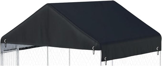 Outdoor Dog Kennel Replacement Cover for 4.2x4ft Dog Kennel 600D Heavy Duty Waterproof UV Resistant - Black (Top Cover Included Only)