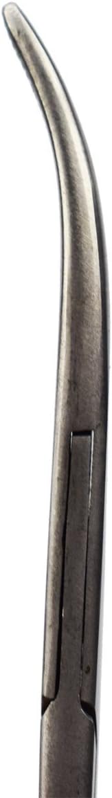 Professional Stainless Steel Pets Dogs Cats Hemostat Forceps Scissors Ear Hair Clamp Pulling Shears Plier Pet Dog Trimmer Accessories Curved Silver