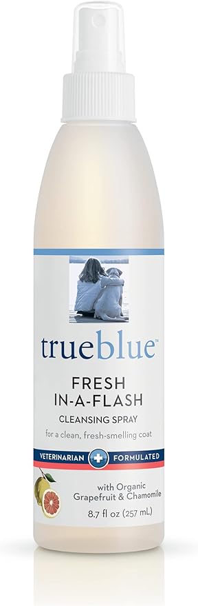 TrueBlue Grapefruit & Chamomile Fresh-in-a-Flash Cleansing Dog Spray – Refreshes, Conditions Coats for Dogs, Puppies, Cats – Moisturizing, Toxin Free, Natural Botanical Blend – 8.7 Fl. Oz.