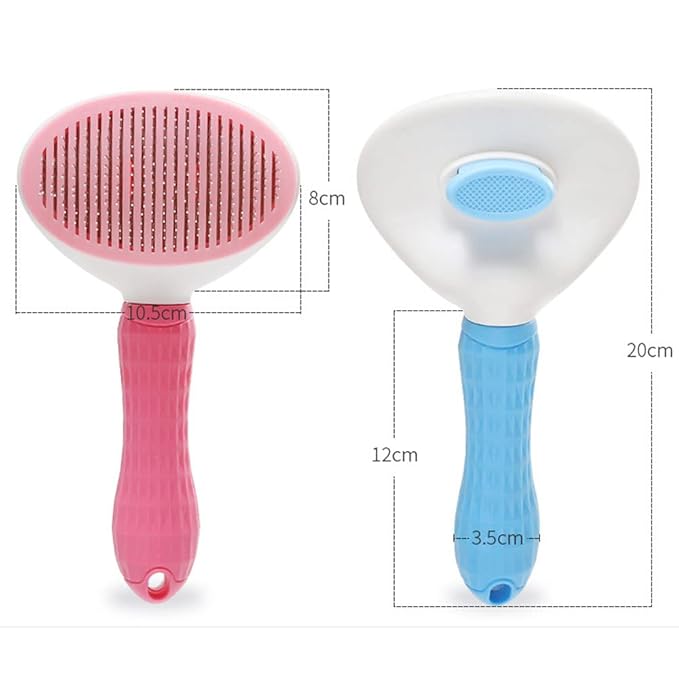 Self-Cleaning Slicker Brush Comb - Best Pet Cat Dog Grooming Long Short Hair - Shedding Loose Undercoat Tangled Haired Removes Tool - Pink