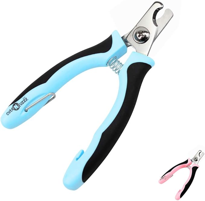 Professional Pet Nail Clipper with Bent Blade, Royal Blue, Medium