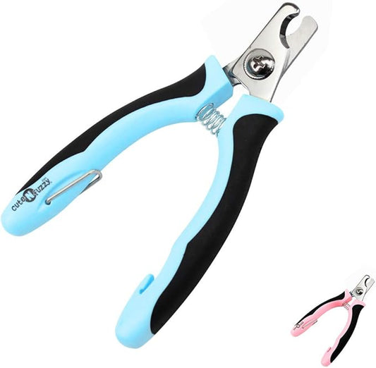 Professional Pet Nail Clipper with Bent Blade, Royal Blue, Medium