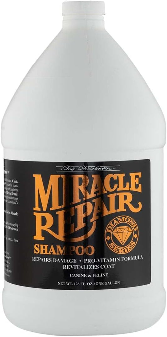 Chris Christensen Diamond Series Miracle Repair Dog Shampoo, Groom Like a Professional, Pro-Vitamin Formula, Provides Maximum Moisture, Use on Both Dogs and Cats, Made in USA, 128 oz