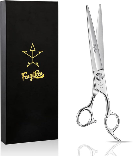 High-end Professional Dog Grooming Scissors Pet Grooming Shears 7.5 Inches Extremely Very Sharp Made Of Advanced Stainless Steel Alloy By Hand For Dog Cat And Horse Breeder