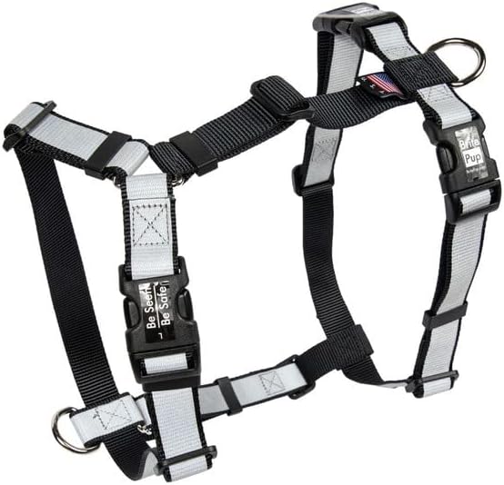 No Pull Harness with Fully Customizable Fitment for XS Dogs - 3M Reflective Heavy Duty Harness for Walking & Training - No Choke Comfortable Collar Design, Made in USA XS-Black
