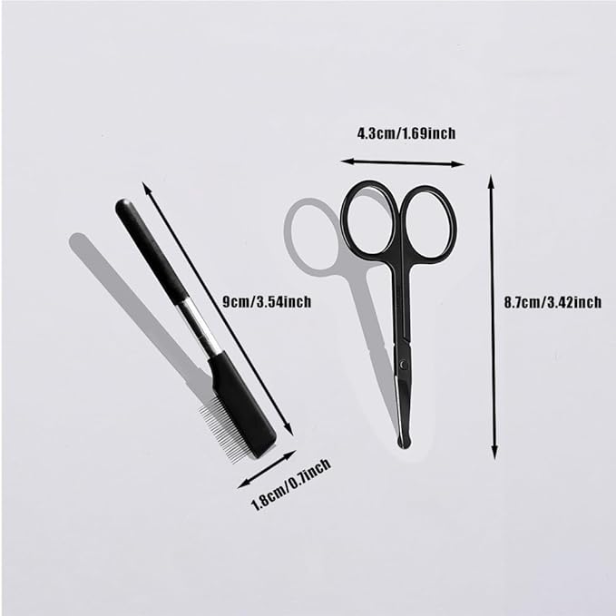 Dog Tear Stain Remover Comb, Cleanser scissors remove Floating Hair，Dog Cat Grooming Comb Pet Tear Stain Remover Combs Fine Tooth Grooming Removal Tool (Black)
