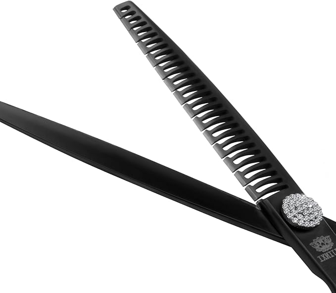 Dog Grooming Chunker Scissors 440C Stainless Steel – Professional Pet Thinning Shears for Dogs & Cats, Texturizing Chunking Grooming Tools, 7 Inch