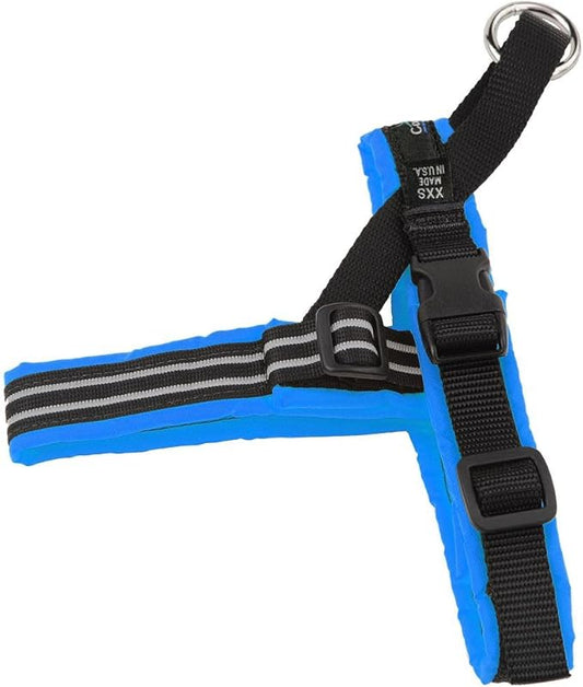 ComfortFlex Sport Harness - American Made No Pull XXSmall Dog Harness - Lightweight, Padded, Reflective No Rub Harness for Walking, Running and Control - XXSmall, Blue Jay