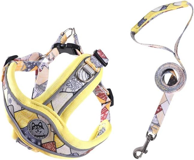 PT-010 Pet Dog Puppy No-Pull Harness Walking Training Harness with Leash Reflective Vest (Yellow, Small)