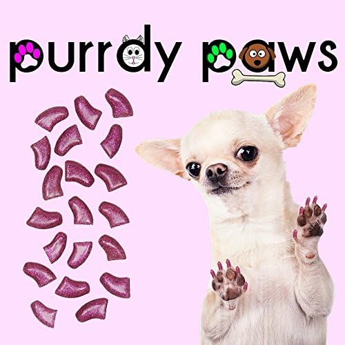 40-Pack Soft Nail Caps for Dogs Claws Pink Glitter Large
