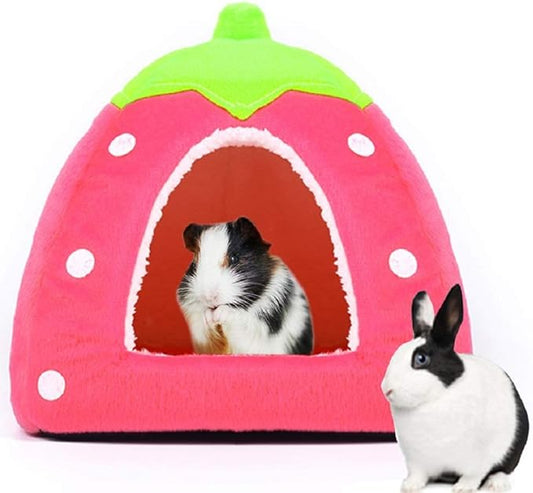 Spring Fever Hamster Guinea Pig Rabbit Dog Cat Chinchilla Hedgehog Bird Small Animal Pet Bed House Hideout Cage Accessorie C Pink XS (10.2 * 10.2 inch)