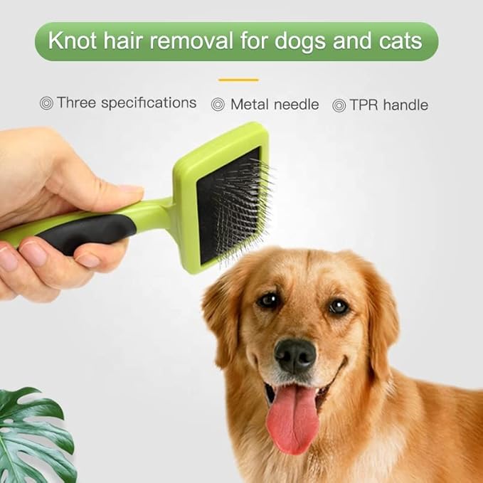 Slicker Brush for Pets. Dogs and Cats. Grooming Tool For Loose and Tangled Fur or Hair . Long Pins Long Hair Grooming Brush (Small)