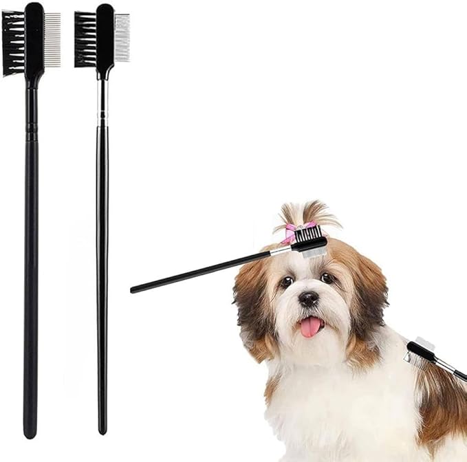 Black Dog Combs Head Brush Cleaning Tear Stain Remover Kitten Puppy Pet Eye Comb Pet Products for Small Cat Dog Double-Sided