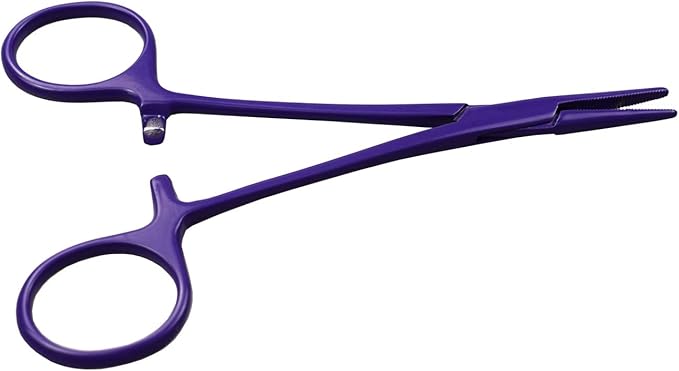 Pet Colourful Stainless Steel Hemostat Hemostatic Forcep,Pet Ear Hair Pull Forcep,Bend Head and Straight Head kit (Purple)