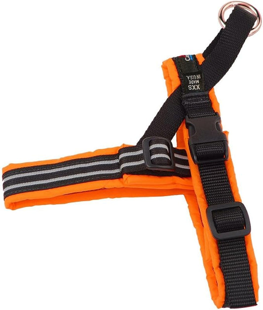 ComfortFlex Sport Harness - American Made No Pull XXSmall Dog Harness - Lightweight, Padded, Reflective No Rub Harness for Walking, Running and Control - XXSmall, Hunter Orange
