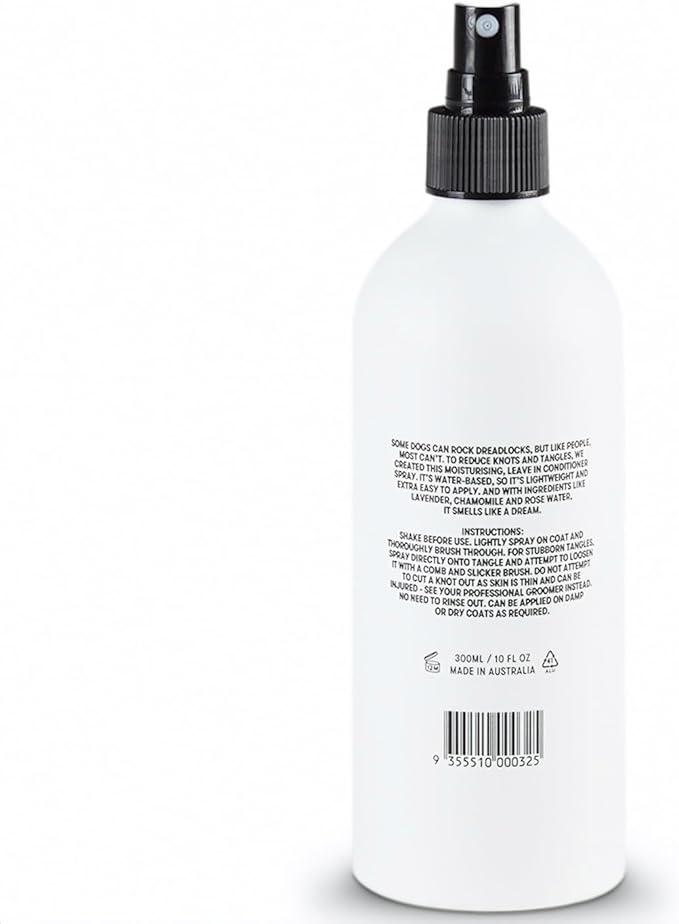 DOG by Dr Lisa - Leave in Conditioner Spray - Dog Coat Detangling and Dematting Spray - No-Rinse Conditioner for Dog Grooming - Reduce Knots & Tangles - Plant Based, Vegan Friendly