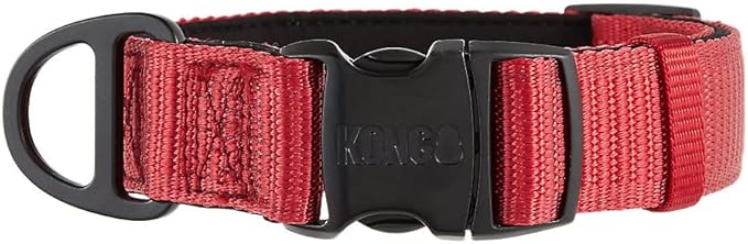 KONG Max HD Ultra Durable Neoprene Padded Dog Collar (Large, Red)