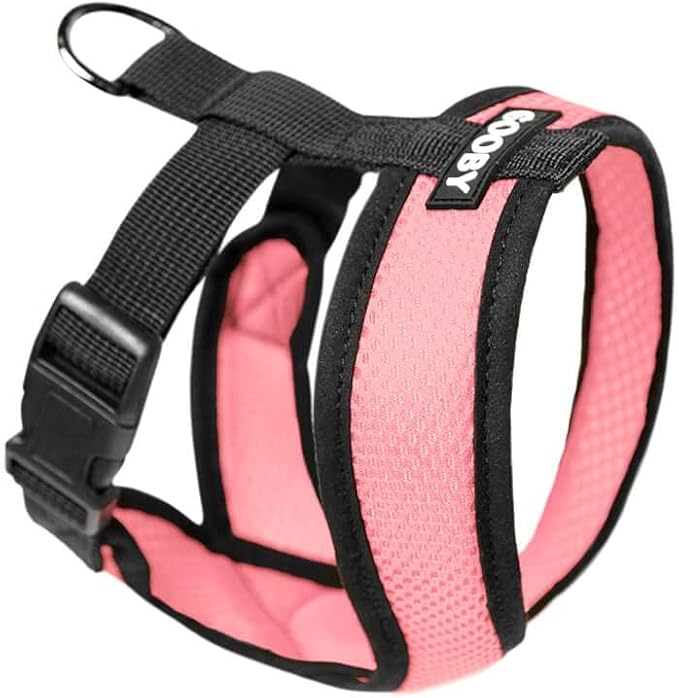 Gooby - Comfort X Head-In Harness, Choke Free Small Dog Harness with Micro Suede Trimming and Patented X Frame, Pink, Small (5-9 lbs)