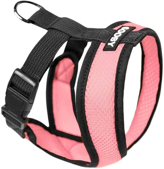 Gooby - Comfort X Head-In Harness, Choke Free Small Dog Harness with Micro Suede Trimming and Patented X Frame, Pink, Small (5-9 lbs)