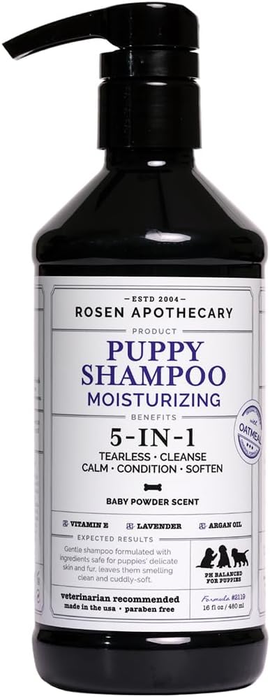 5-in-1 Moisturizing Puppy Shampoo - Tearless Shampoo for Puppies Cleanses, Soothes, Refreshes and Moisturizes, 480ml