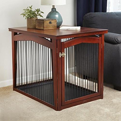 Merry Pet 2-in-1 Configurable Pet Crate and Gate, Brown, Large