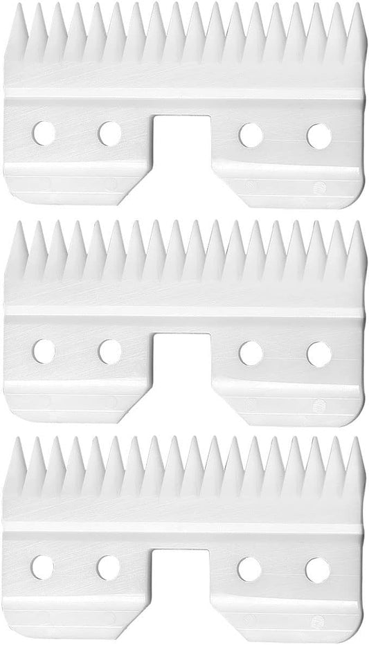 WAHFOX 3pcs Fast Feed Ceramic Blades for Oster Fast Feed Clipper Oster A5 Fast Feed Ceramic Blades Fast Feed Replacement Blade A5 Replacement Blade (3PCS)