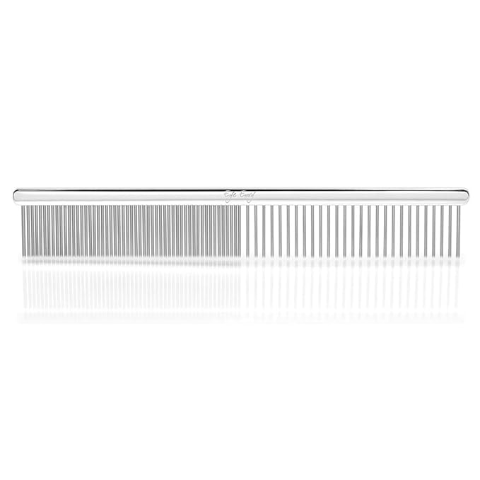 Eye Envy Tear Stain Remover Comb for Dogs and Cats. Fine/Coarse Comb with 80 Rounded Pins. Gently Remove Crusty Eye Debris, Gunk and Boogers. Face and Feet Comb. Remove Tangles