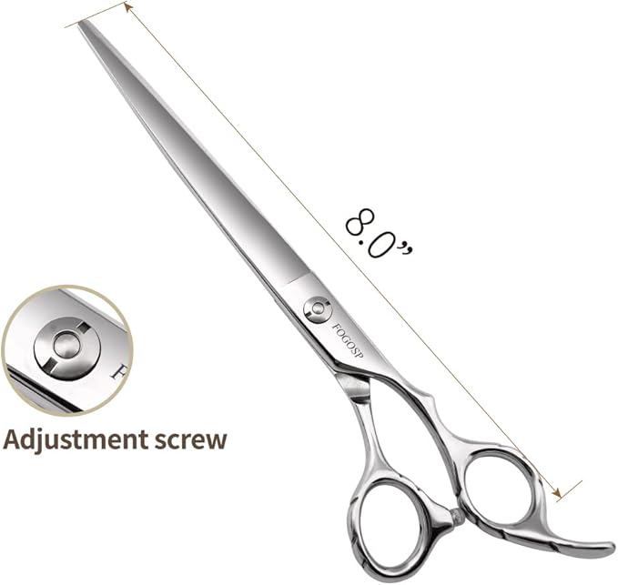Straight Dog Grooming Scissors 8.0'' Professional Pet Grooming Shears for Thick Coat Medium Large Dog Cat (8.0 In, Straight)