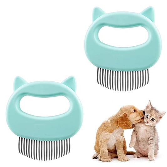2 Pcs Cat Combs, Soft Fine Teeth Cat Hair Comb Pet Massage Comb, Short Long Hair Removal Massage Cat Shell Comb, Dog Cat Deshedding Brush Grooming Comb for Shedding Matted Fur, Knots & Tangles (green)