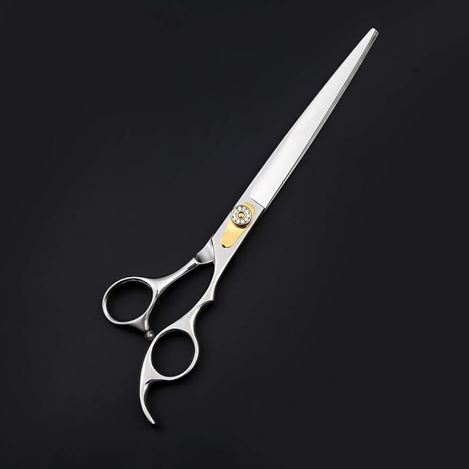Professional Razor Edge Series - 8.0" Japan 440C Silver Personality Design Pet Grooming Cutting Scissors - Dog Big Chunker Shears