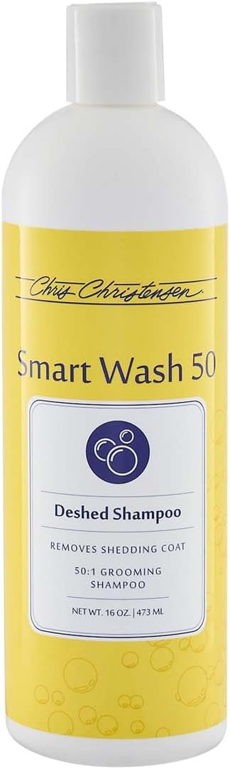 Chris Christensen SmartWash50 Deshed Ultra Concentrated Dog Shampoo, Makes up to 50 Bottles, Groom Like a Professional, Removes Shedding Coat, Adds Moisture, Made in USA, 16 oz