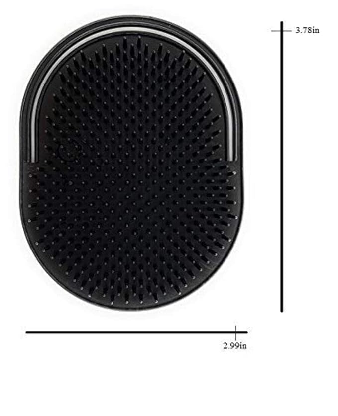 G.B.S Pocket Palm Brush Portable Comb Massager for Pet Hairs, Black, Pack of 2