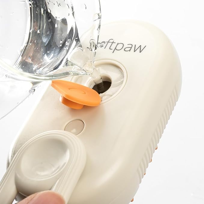 | Pet Steam Mist Brush | Grooming Spray Brush for Dogs, Cats, and More! | Brush for Massage | Hair Brush for Removing Tangled and Loose Hair (White)