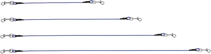 Mogoko Pet Dog Car Seat Belt Restraint, Coated Stainless Steel Chew Proof Dog Vehicle Safety Tether Cable, Double Clip No-Chew Pet Car Leash Lead-16 Inch