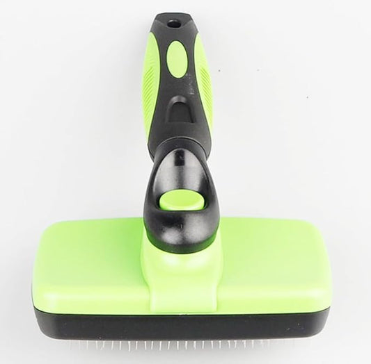 Self Cleaning Slicker Brush for Dogs Cats Brush for Shedding Grooming Brushes for Long Short Haired Pets (Green)