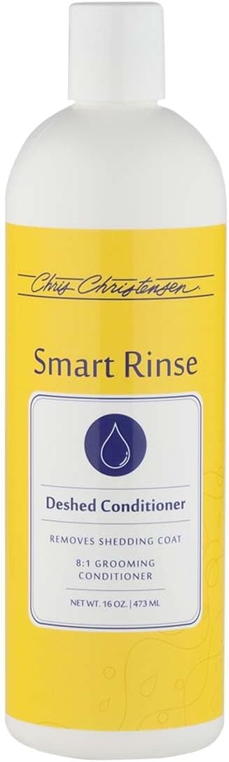 Chris Christensen SmartRinse De-Shed Ultra Concentrated Pet Conditioner, Makes up to 8 Bottles, Groom Like a Professional, Deep Moisturizing, Helps Relieve Matting, Reduce Shedding, Made in USA, 16 oz