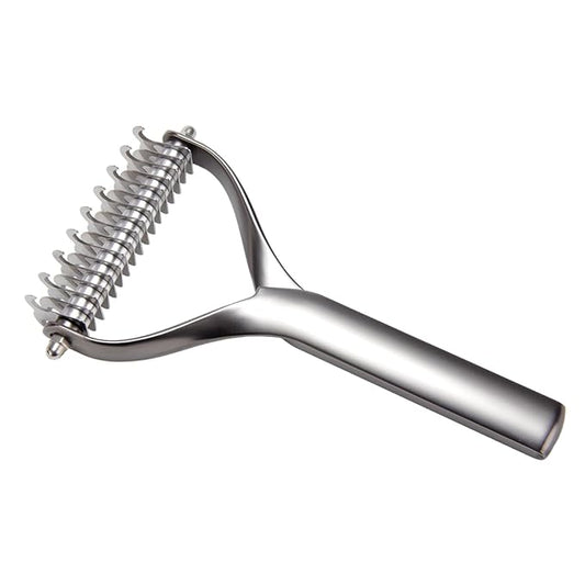 Pet comb Unknot Unknot comb Y-shape floating-off dog rake comb Zinc alloy dog comb hair removal dog comb (Big, Black)
