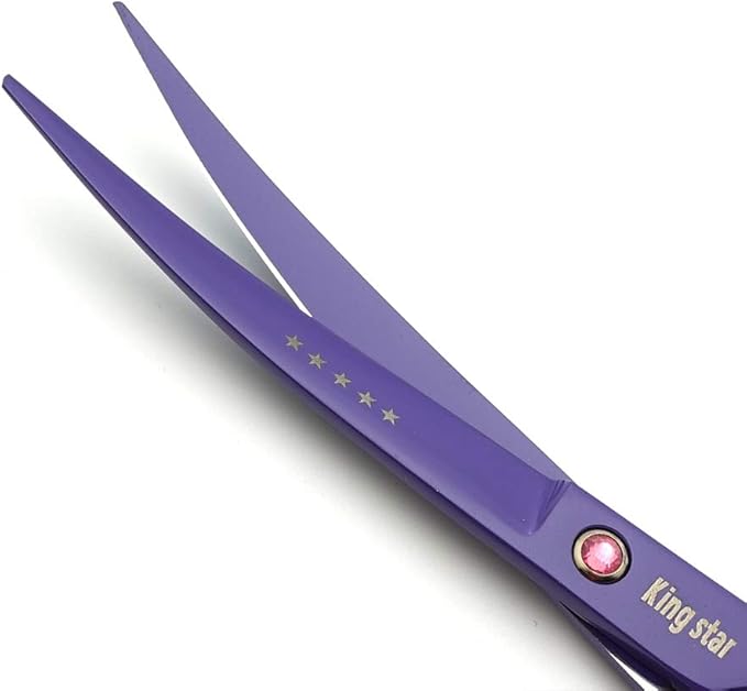 7.0in. Matt Purple Professional Pet Grooming Scissors Set,Straight & Thinning & Curved Scissors Set with Comb,case,A429