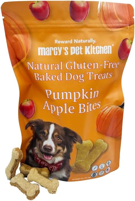 Marcy's Pet Kitchen- All Natural, Crunchy, Pumpkin Biscuit Dog Treats - Homemade - Crunchy Approved- Vegan, Gluten Free, Human Grade Ingredients, Made in The USA, Healthy Pumpkin Dog Treats